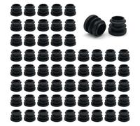 SYEYCW 60 Piezas Tapones Redondos Negro, 16mm Redondo Tapón de Plástico de Tubo, Tapón de Tubería Redondos de PE, para Tubo de Acero, Tubo de Acero Inoxidable, Tubo de Aluminio y Perfil de Aluminio