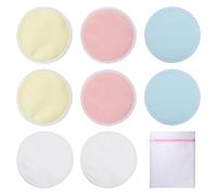 SYEYCW 8 Piezas Discos de Lactancia, Discos Absorbentes Lavables, Reutilizable Orgánico Bambú Algodón Almohadillas de Lactancia con Bolsa de Lavandería, Hipoalergénico para Amamantamiento