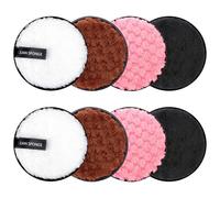 SYEYCW 8 Piezas Discos Desmaquillantes, Almohadillas Desmaquillantes Reutilizables, Almohadillas Desmaquillantes de Doble Cara, Almohadillas de Limpieza Facial de Microfibra, para Todo Tipo de Piel