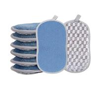 SYEYCW 8 Piezas Estropajos Cocina, Esponja de Duradera de Microfibra, Doble Cara, Reutilizable de Cocina Esponja Práctica, para Limpieza Diaria de Cubiertos, Baño, Cristal, Woks