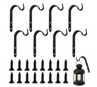 SYEYCW 8 Piezas Ganchos para Cestas Colgantes, Ganchos de Hierro Para Colgar en la Pared, Pequeños Ganchos para Jardín, para Cestas de Plantas, Linternas, Comederos de Pájaros, Campanas de Viento