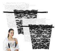 SYEYCW 8 Piezas Inserciones de Encaje para Tops Escotados, Encaje para Mujer con Clip en Mock Camisole, Cobertura de Escote para Mujer, Camisola Simulada con Clip, para Reuniones, Bailes y Fiestas