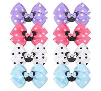 SYEYCW 8 Piezas Lazos para el Pelo, Bonitos Lazos con Pinzas para el Pelo, Lazos con Purpurina y Lunares, Accesorios para Princesas, Decoración, Cosplay, Regalo de Cumpleaños, Fiesta de Navidad