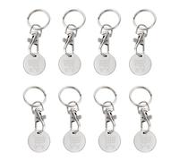 SYEYCW 8 Piezas Llaveros para Carrito de la Compra, Llavero con Token de Carrito de Compras, Extraíbles Regalo Hombre Mujer, Moneda para Carro Supermercado, Regalo de Cumpleaños y Acción de Gracias