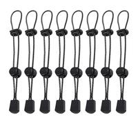 SYEYCW 8 Piezas Mochila Elástica Fijación Cuerda, Cuerda Cordón de Sujeción Elástico, Ajustable Hebilla de Fijación de Poste, Accesorios para Mochila, para Bastón de Trekking, Negro