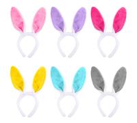 SYEYCW Diadema de Orejas de Conejo para Pascua - 6 Piezas Accesorios Disfraz para Niños, Niñas y Mujeres, Suministros de Cosplay para Fiestas