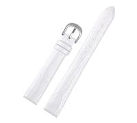 SYFCSEW Compatible con la nueva correa de reloj inteligente for mujer Garmin Lily2 Lily Vitality Edition Lily 2 Pulsera de cuero de vaca de 14 mm(White-silver)