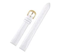 SYFCSEW Compatible con la nueva correa de reloj inteligente for mujer Garmin Lily2 Lily Vitality Edition Lily 2 Pulsera de cuero de vaca de 14 mm(White-gold)
