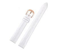 SYFCSEW Compatible con la nueva correa de reloj inteligente for mujer Garmin Lily2 Lily Vitality Edition Lily 2 Pulsera de cuero de vaca de 14 mm(White-rose gold)