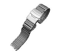 SYFCSEW Compatible con reloj Cool Shark Mesh Net Steel y for Seiko No. 5 enlatado Compatible con Casio Compatible con Huawei Compatible con cadena de reloj Citizen 20 mm 22 mm 24 mm Correa Milan mascu