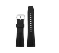 SYFCSEW Compatible con Seiko VELATURA/SRH Series SPC007 SPC007J1 SRH013 Correa de reloj de piel de vaca Correa de reloj de goma de silicona de 26 mm Pulsera for hombre con herramientas(Silicone Black-