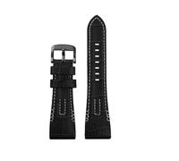 SYFCSEW Compatible con Seiko VELATURA/SRH Series SPC007 SPC007J1 SRH013 Correa de reloj de piel de vaca Correa de reloj de goma de silicona de 26 mm Pulsera for hombre con herramientas(Black-black)