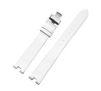 SYFCSEW Compatible con SmartWatch Lily Series Sport Correa de reloj de cuero ultrafina Cadena de reloj blanca y negra for mujer Correa femenina de 14 mm(White-silver B)