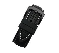 SYFCSEW Correa de caucho de silicona suave y transpirable Correa de reloj impermeable for hombres 20 mm 22 mm 24 mm Compatible con cadena de reloj deportivo Seiko Citizen Mido Tissot(White line-black,
