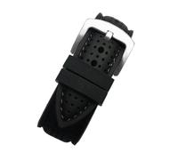 SYFCSEW Correa de caucho de silicona suave y transpirable Correa de reloj impermeable for hombres 20 mm 22 mm 24 mm Compatible con cadena de reloj deportivo Seiko Citizen Mido Tissot(Black line-silver