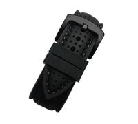 SYFCSEW Correa de caucho de silicona suave y transpirable Correa de reloj impermeable for hombres 20 mm 22 mm 24 mm Compatible con cadena de reloj deportivo Seiko Citizen Mido Tissot(Black line-black,