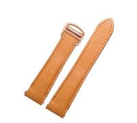 SYFCSEW Correa de cuero de liberación rápida de 19 mm y 21 mm compatible con Cartier Santos Classic Style WSSA0009 WSSA0010 WSSA0018 Nueva cadena de correa de reloj SANTOS(Khaki-rose gold,19mm)
