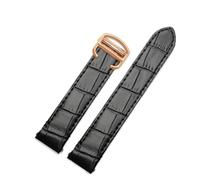 SYFCSEW Correa de cuero de liberación rápida de 19 mm y 21 mm compatible con Cartier Santos Classic Style WSSA0009 WSSA0010 WSSA0018 Nueva cadena de correa de reloj SANTOS(Black-rose gold,21mm)