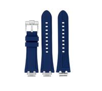 SYFCSEW Correa de goma de silicona compatible con la serie MAURICE LACROIX AIKON Correa de reloj AI6008 AI6007 AI6038 AI6058 AI1108 Correa de reloj de liberación rápida(Blue-silver A,For AI6058 series