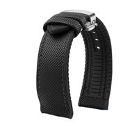 SYFCSEW Correa de reloj con parte inferior de silicona a cuadros de fibra de carbono de nailon compatible con Seiko PROSPEX Omega compatible con pulsera de goma deportiva Casio 20 mm 21 mm 22 mm(Black