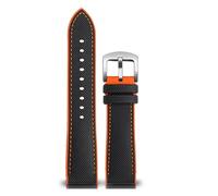 SYFCSEW Correa de reloj con parte inferior de silicona a cuadros de fibra de carbono de nailon compatible con Seiko PROSPEX Omega compatible con pulsera de goma deportiva Casio 20 mm 21 mm 22 mm(Black