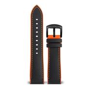 SYFCSEW Correa de reloj con parte inferior de silicona a cuadros de fibra de carbono de nailon compatible con Seiko PROSPEX Omega compatible con pulsera de goma deportiva Casio 20 mm 21 mm 22 mm(Black