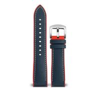 SYFCSEW Correa de reloj con parte inferior de silicona a cuadros de fibra de carbono de nailon compatible con Seiko PROSPEX Omega compatible con pulsera de goma deportiva Casio 20 mm 21 mm 22 mm(Blue