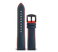SYFCSEW Correa de reloj con parte inferior de silicona a cuadros de fibra de carbono de nailon compatible con Seiko PROSPEX Omega compatible con pulsera de goma deportiva Casio 20 mm 21 mm 22 mm(Blue