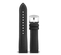 SYFCSEW Correa de reloj con parte inferior de silicona a cuadros de fibra de carbono de nailon compatible con Seiko PROSPEX Omega compatible con pulsera de goma deportiva Casio 20 mm 21 mm 22 mm(Black