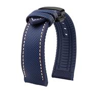 SYFCSEW Correa de reloj con parte inferior de silicona a cuadros de fibra de carbono de nailon compatible con Seiko PROSPEX Omega compatible con pulsera de goma deportiva Casio 20 mm 21 mm 22 mm(Blue
