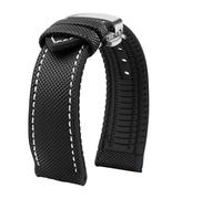 SYFCSEW Correa de reloj con parte inferior de silicona a cuadros de fibra de carbono de nailon compatible con Seiko PROSPEX Omega compatible con pulsera de goma deportiva Casio 20 mm 21 mm 22 mm(Black