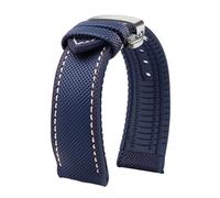 SYFCSEW Correa de reloj con parte inferior de silicona a cuadros de fibra de carbono de nailon compatible con Seiko PROSPEX Omega compatible con pulsera de goma deportiva Casio 20 mm 21 mm 22 mm(Blue