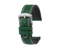 SYFCSEW Correa de reloj con parte inferior de silicona a cuadros de fibra de carbono de nailon compatible con Seiko PROSPEX Omega compatible con pulsera de goma deportiva Casio 20 mm 21 mm 22 mm(Green