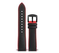SYFCSEW Correa de reloj con parte inferior de silicona a cuadros de fibra de carbono de nailon compatible con Seiko PROSPEX Omega compatible con pulsera de goma deportiva Casio 20 mm 21 mm 22 mm(Black