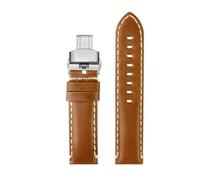 SYFCSEW Correa de reloj de cuero vintage compatible con la serie TISSOT T125.617 for hombre, correa de reloj Fossil Seiko, pulsera negra y marrón de 22 mm(Light brown-silver B)