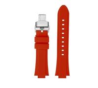 SYFCSEW Correa de reloj de goma de silicona compatible con Maserati Trident R8821108039 R8821108038 Pulsera deportiva con correa for la boca personalizada de 21 mm y 24 mm(Red-silver B,24mm)