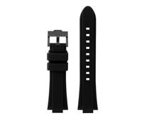 SYFCSEW Correa de reloj de goma de silicona compatible con Maserati Trident R8821108039 R8821108038 Pulsera deportiva con correa for la boca personalizada de 21 mm y 24 mm(Black-black A,21mm)