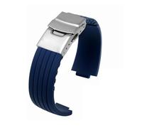 SYFCSEW Correa de reloj de goma de silicona compatible con Oris Aquis 7330 7740, correa de reloj convexa, 22 x 12 mm, 24 x 11 mm, 24 x 12 mm, color negro y azul, 24mm-11mm, Ágata