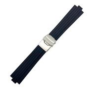 SYFCSEW Correa de reloj de goma de silicona compatible con Oris Aquis 7330 7740, correa de reloj convexa, 22 x 12 mm, 24 x 11 mm, 24 x 12 mm, color negro y azul, 22mm-12mm, Ágata