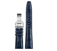 SYFCSEW Correa de reloj de piel de cocodrilo de 20 mm, 21 mm, 22 mm, compatible con IWC Portugal Portugués Porotfino IW371615, cinturón for hombres y mujeres, correa de cocodrilo genuina(Blue-silver,2