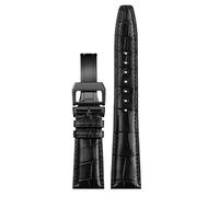 SYFCSEW Correa de reloj de piel de cocodrilo de 20 mm, 21 mm, 22 mm, compatible con IWC Portugal Portugués Porotfino IW371615, cinturón for hombres y mujeres, correa de cocodrilo genuina(Black-black,2
