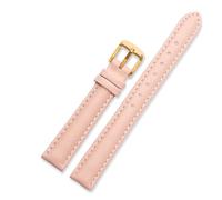 SYFCSEW Correa de reloj de piel de vaca suave compatible con Casio Citizen Fossil correa de reloj lisa DW 12 mm 14 mm 16 mm 18 mm 20 mm pulsera for mujer azul rosa marrón(Pink-gold,16mm)