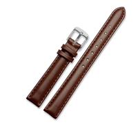 SYFCSEW Correa de reloj de piel de vaca suave compatible con Casio Citizen Fossil correa de reloj lisa DW 12 mm 14 mm 16 mm 18 mm 20 mm pulsera for mujer azul rosa marrón(Brown-silver,18mm)