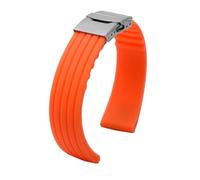SYFCSEW Correa de reloj de silicona resistente al agua for deportes al aire libre compatible con Mido Tissot Seiko Oris pulsera de goma a rayas universal negra 18 mm 20 mm 22 mm(Orange-silver,22mm)