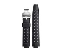 SYFCSEW Correa transpirable compatible con Tudor Submarine Pelago Battle Axe m25600 25500 25600 Cadena de reloj de goma Correa de reloj convexa impermeable de 22x12 mm(Black-silver B,22mm-12mm)