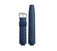 SYFCSEW Correa transpirable compatible con Tudor Submarine Pelago Battle Axe m25600 25500 25600 Cadena de reloj de goma Correa de reloj convexa impermeable de 22x12 mm(Blue-silver A,22mm-12mm)