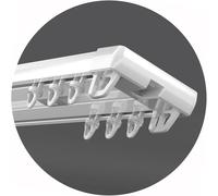 SYFNLPH Riel De Cortina Doble 1-6m, Riel De Techo De Aluminio, Barra De Cortina De Riel De Cortina Resistente for Separador De Ambientes Blanco/Champán(White,3m(2 * 1.5m))