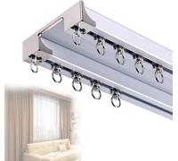 SYFNLPH Riel Doble for Cortina de Techo, Juego de rieles de Aluminio for Cortinas, Ideal for Dormitorio, Ventana y Hotel.(A,4.5m(14.8ft))