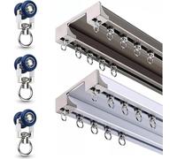 SYFNLPH Rieles de Cortina de Doble Fila Resistentes, Juego de rieles de Cortina de Techo de aleación de Aluminio de for Sala de Estar, Dormitorio y Hospital.(White,1.8m(5.9ft))