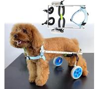 SYFNLPH Silla de Ruedas Ajustable for Perros, Ideal for rehabilitación de Patas traseras, Andador for Perros con Movilidad Reducida y Correa for el Hombro.(XS)
